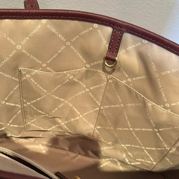 Michael Kors Merlot Leather Tote with Gold Hardware - Picture 6 of 16
